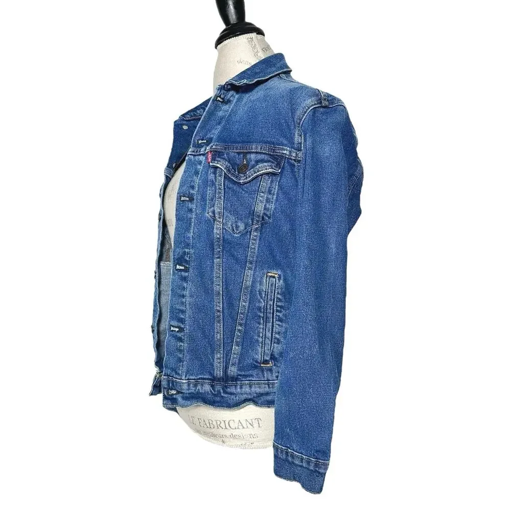 Levi’s | Women | Classic Blue Distressed Work Denim Jean Jacket | Size Small